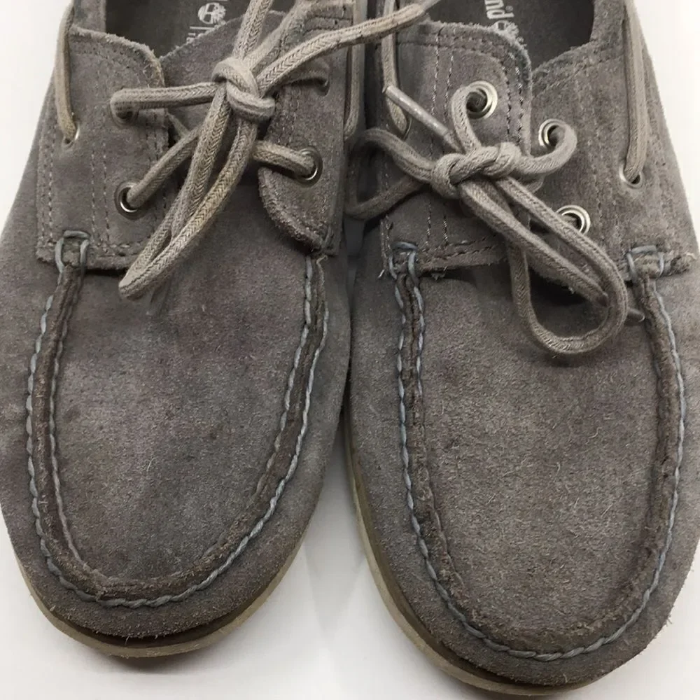 Timberland Gray Suede Boat Shoes Loafers with SensorFlex Technology size 9